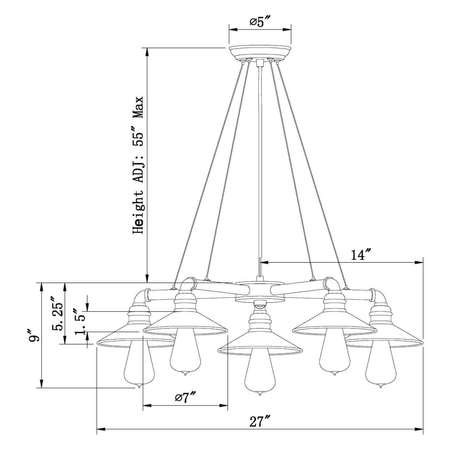 Forte 5 Light Chandelier 7059-05-32